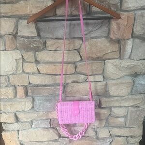Pink Woven Crossbody Bag from A new day
